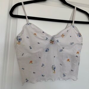 Forever 21 Floral Camisole in Cream and Blue